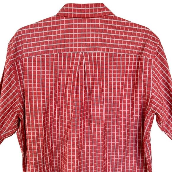 Dockers Mens Red Plaid Short Sleeve Button Front Shirt Size Large - Picture 5 of 7